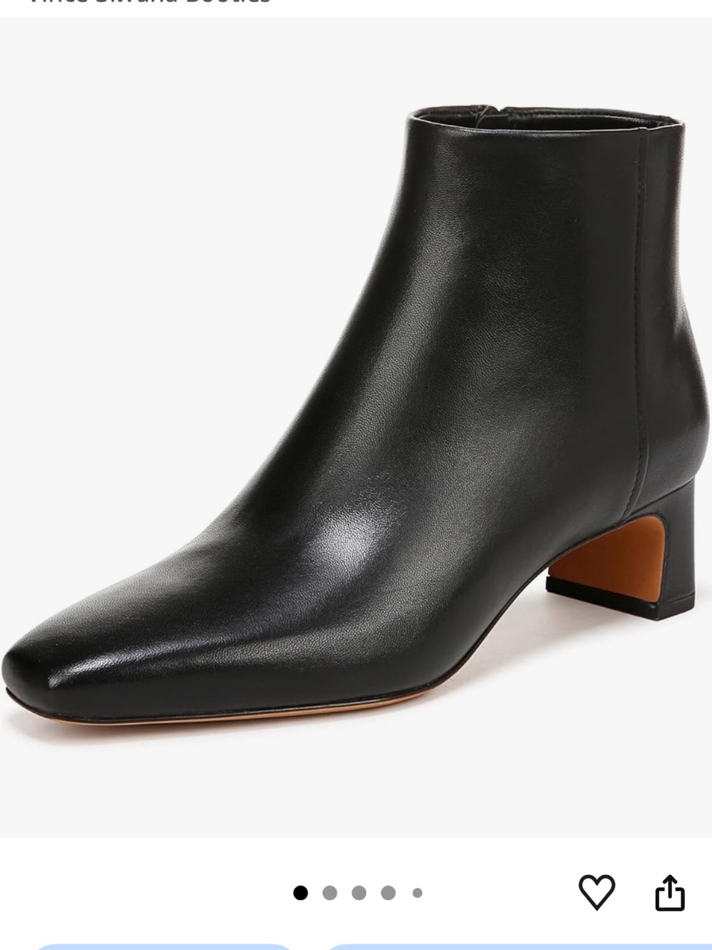 Vince Silvana Black Leather Ankle Booties with Low Block Heel
